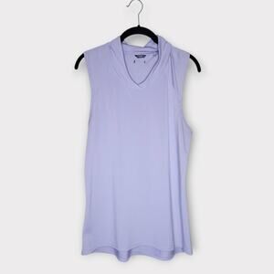 Oiselle Womens Mock Neck Long Tank Lavender sz 8 Athleisure Performance